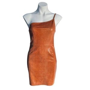 Urban Outfitters Women’s‎ One Shoulder Faux Snake Skin Print Dress Size XS Party